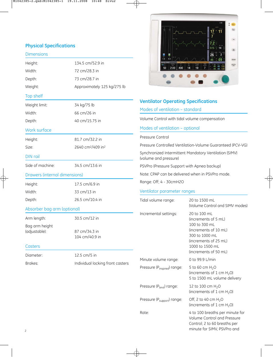 GE Healthcare Avance User Manual | Page 2 / 8