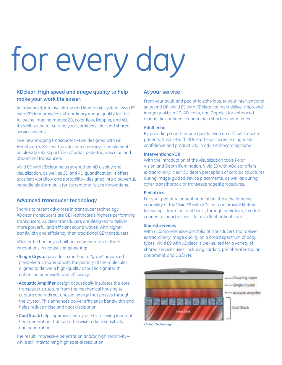Extraordinary capabilities for every day | GE Healthcare Vivid E9 with XDclear User Manual | Page 3 / 8