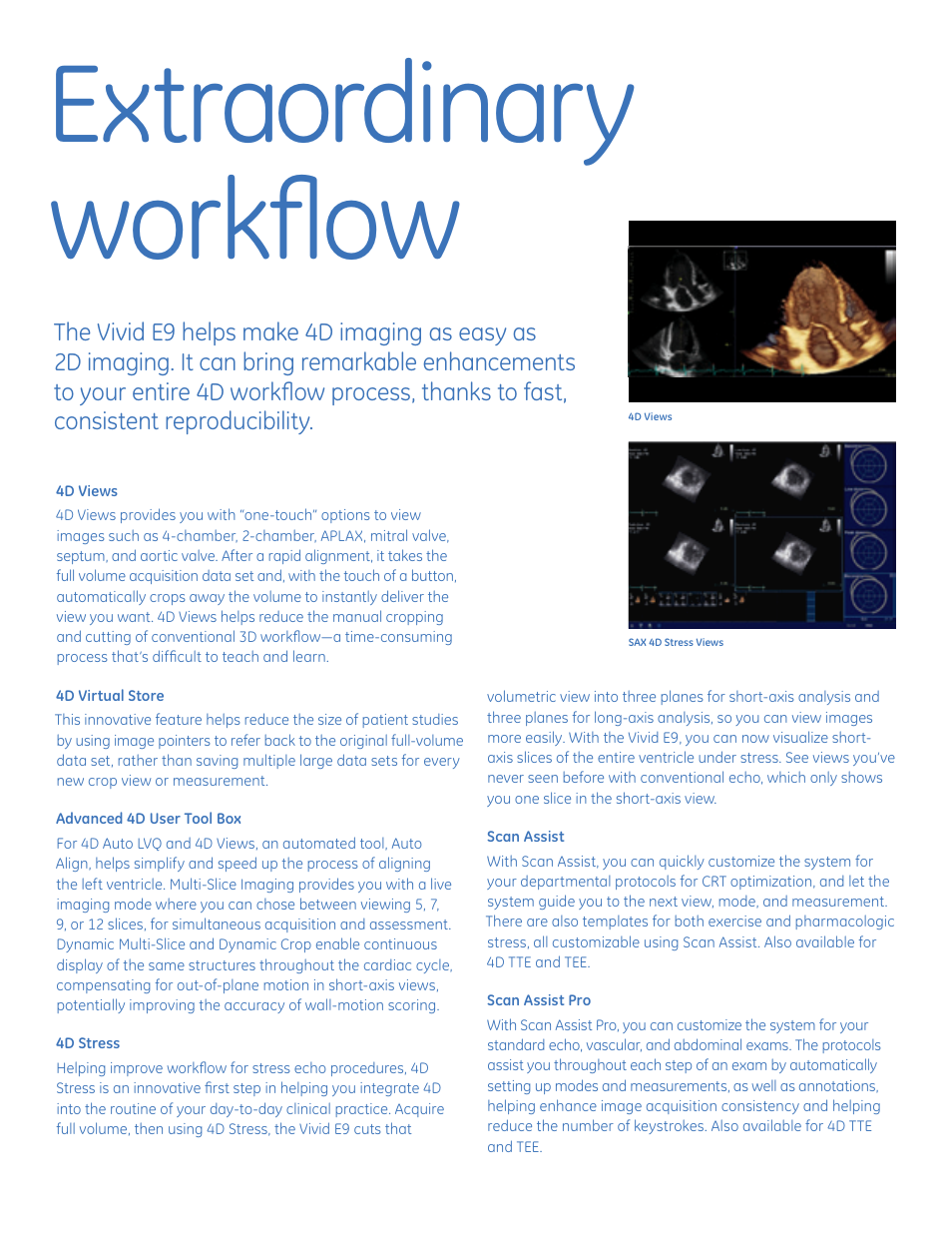 Extraordinary workflow | GE Healthcare Vivid E9 with XDclear User Manual | Page 6 / 8