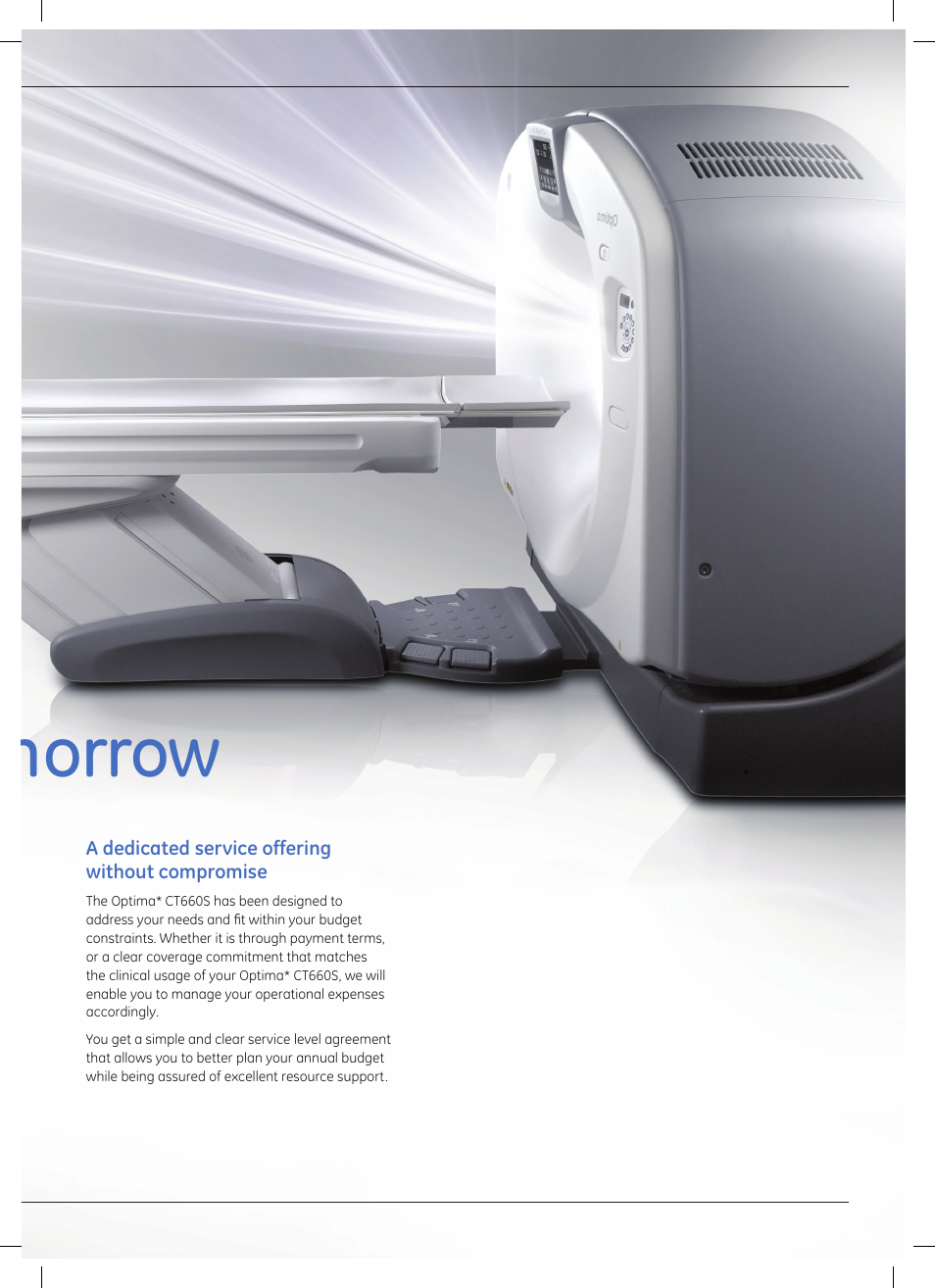 Optima, Ct660s, a ct for today and tomorrow | GE Healthcare Optima CT660S User Manual | Page 15 / 18