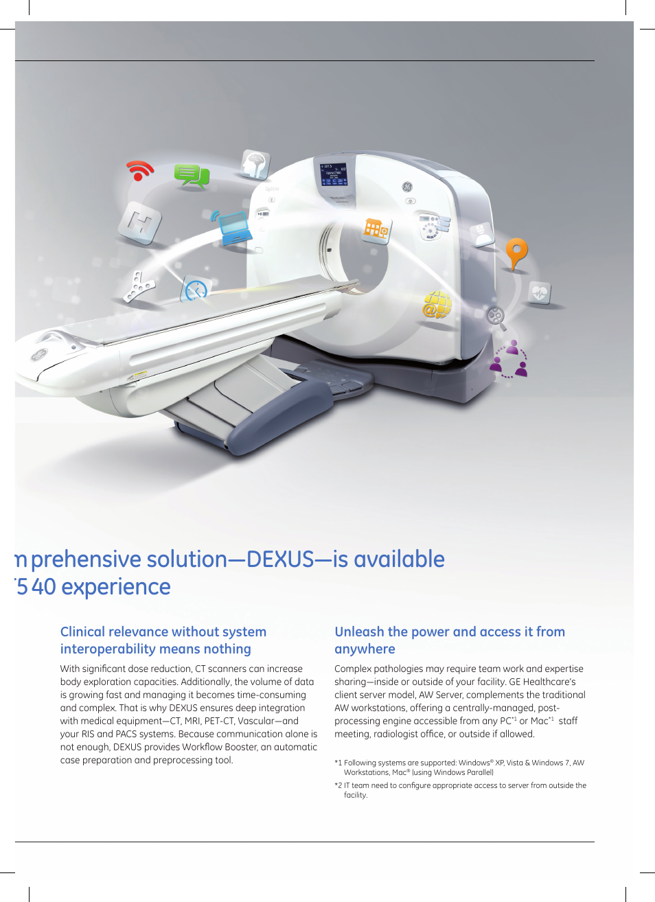 Dexus, Ct540 experience | GE Healthcare Optima CT540 User Manual | Page 19 / 20