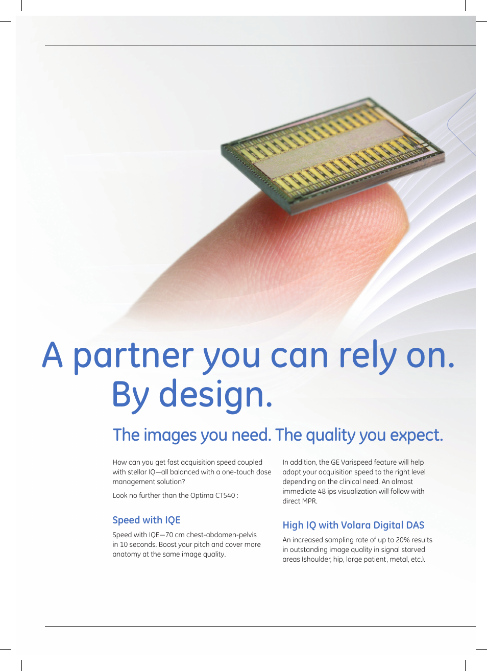 A partner you can rely on. by design | GE Healthcare Optima CT540 User Manual | Page 4 / 20