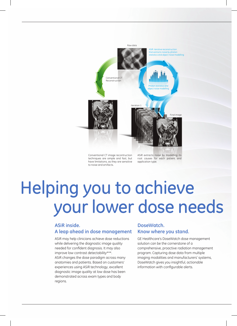 Helping you to achieve your lower dose needs | GE Healthcare Optima CT540 User Manual | Page 6 / 20