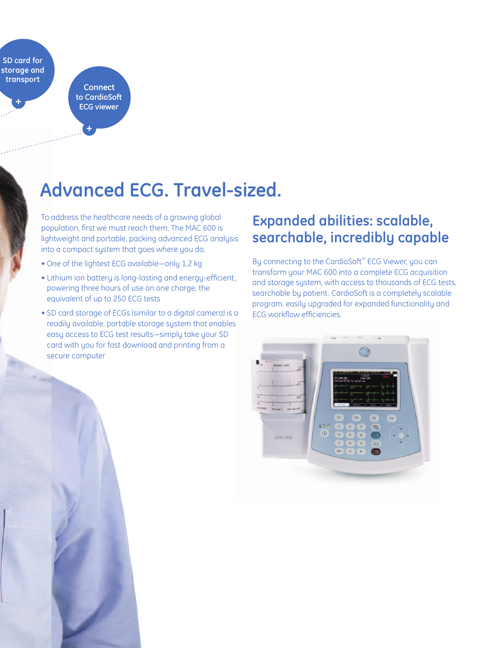 Advanced ecg. travel-sized | GE Healthcare MAC 600 ECG User Manual | Page 4 / 6