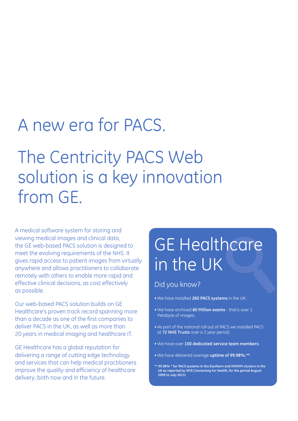 Ge healthcare in the uk | GE Healthcare Centricity PACS Web User Manual | Page 2 / 8