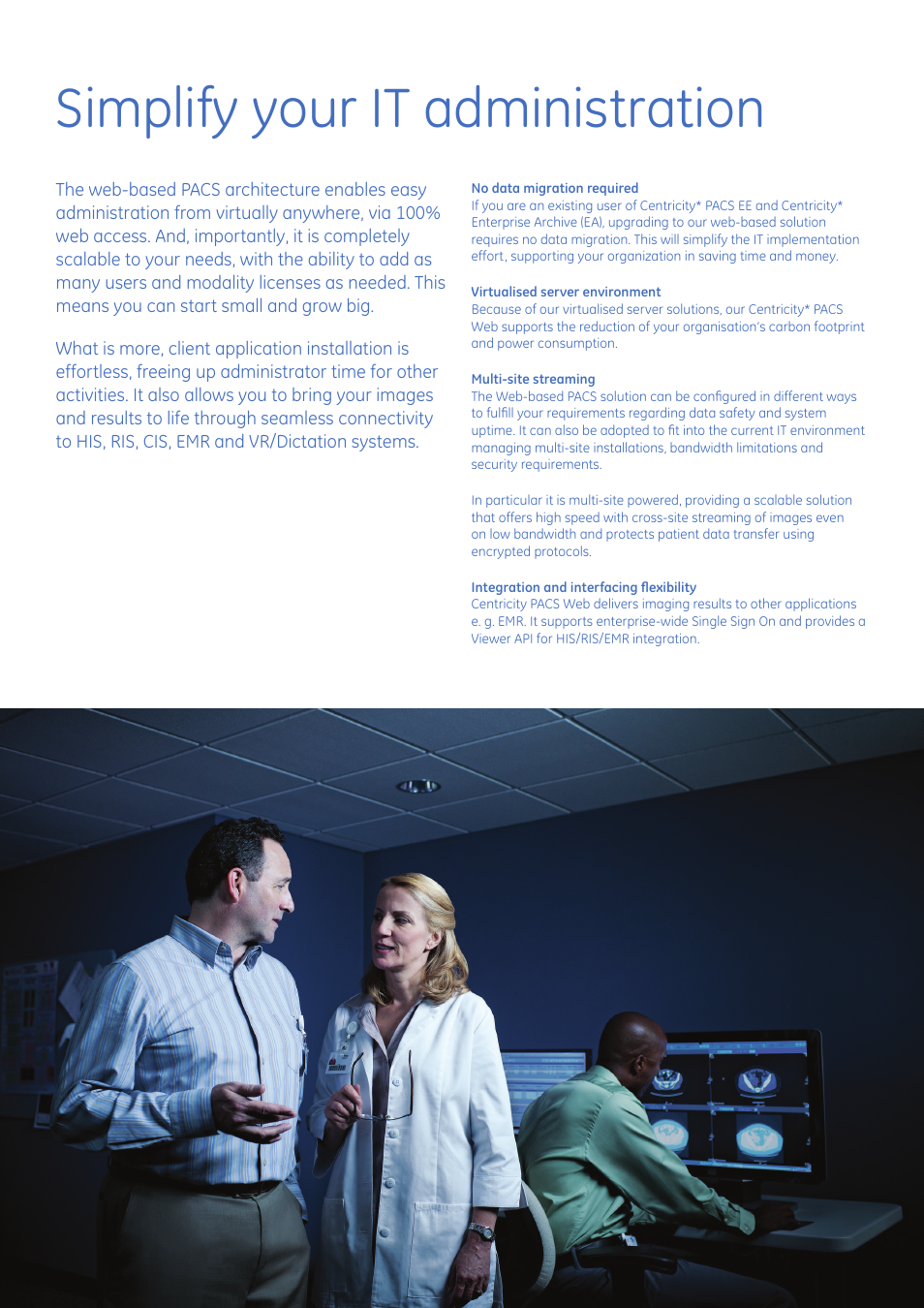 Simplify your it administration | GE Healthcare Centricity PACS Web User Manual | Page 3 / 8