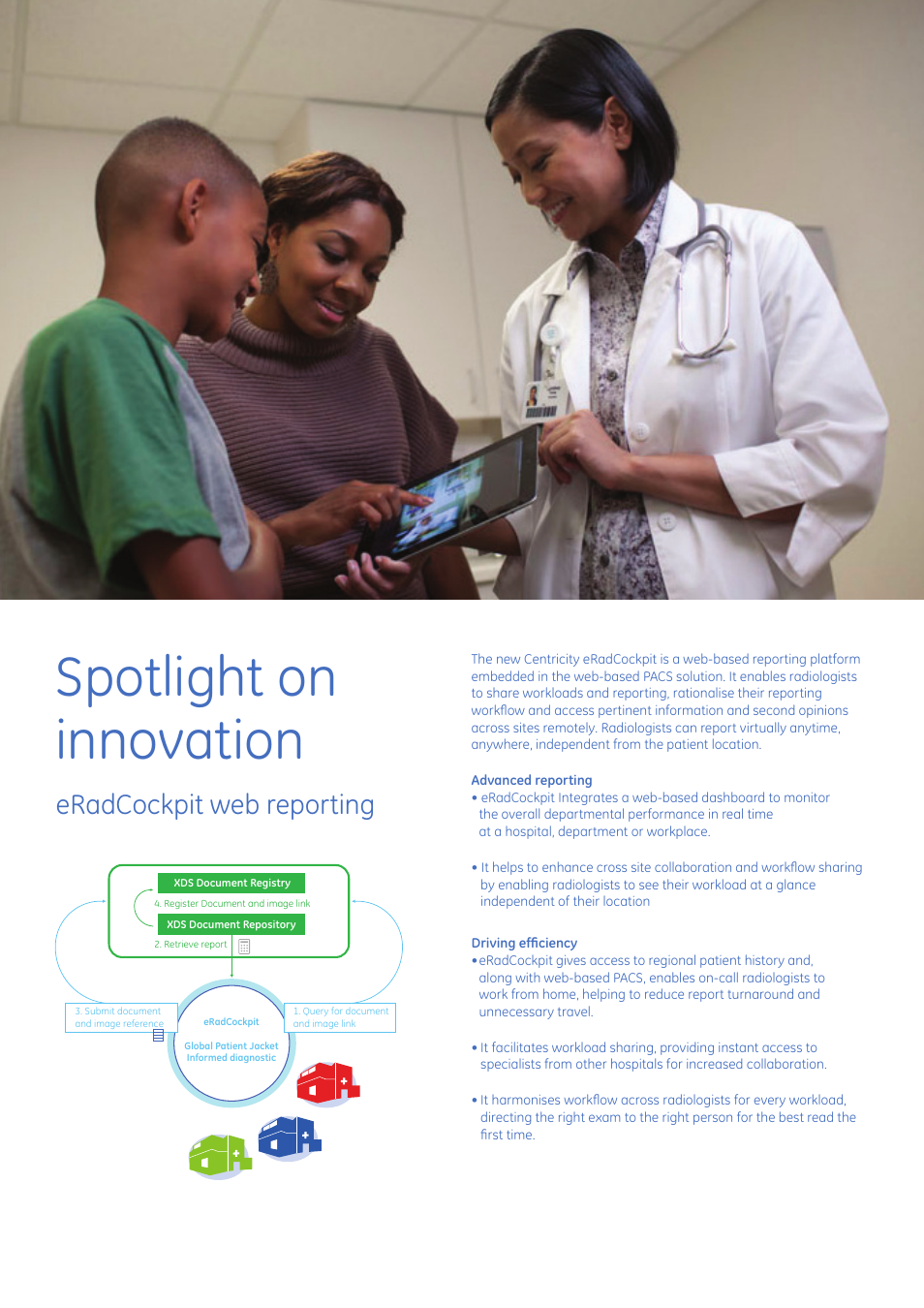 Spotlight on innovation, Eradcockpit web reporting | GE Healthcare Centricity PACS Web User Manual | Page 5 / 8