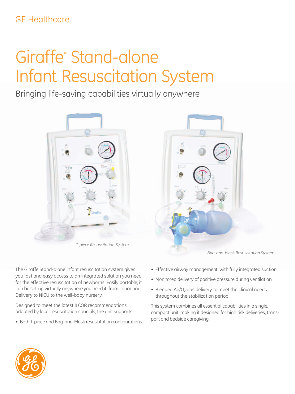 GE Healthcare Stand-alone Resuscitation System User Manual | 4 pages