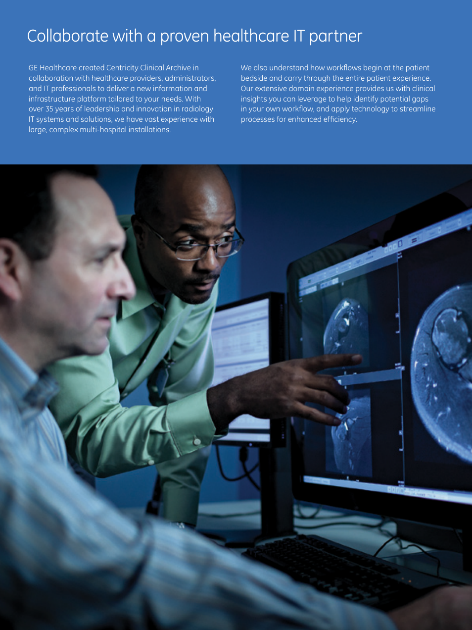 Collaborate with a proven healthcare it partner | GE Healthcare Centricity Clinical Archive User Manual | Page 7 / 8