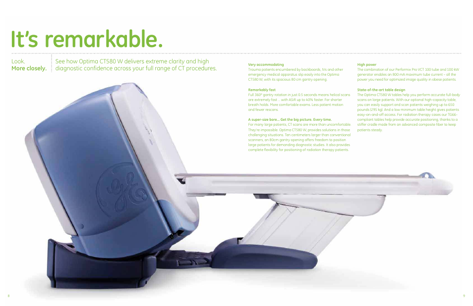 It’s remarkable | GE Healthcare Optima CT580 W User Manual | Page 5 / 6