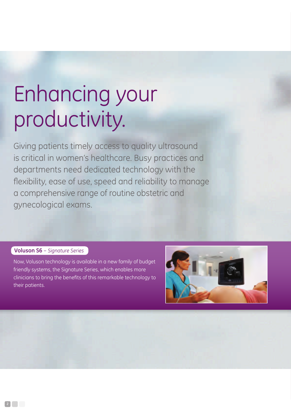 Enhancing your productivity | GE Healthcare Voluson S6 User Manual | Page 2 / 12