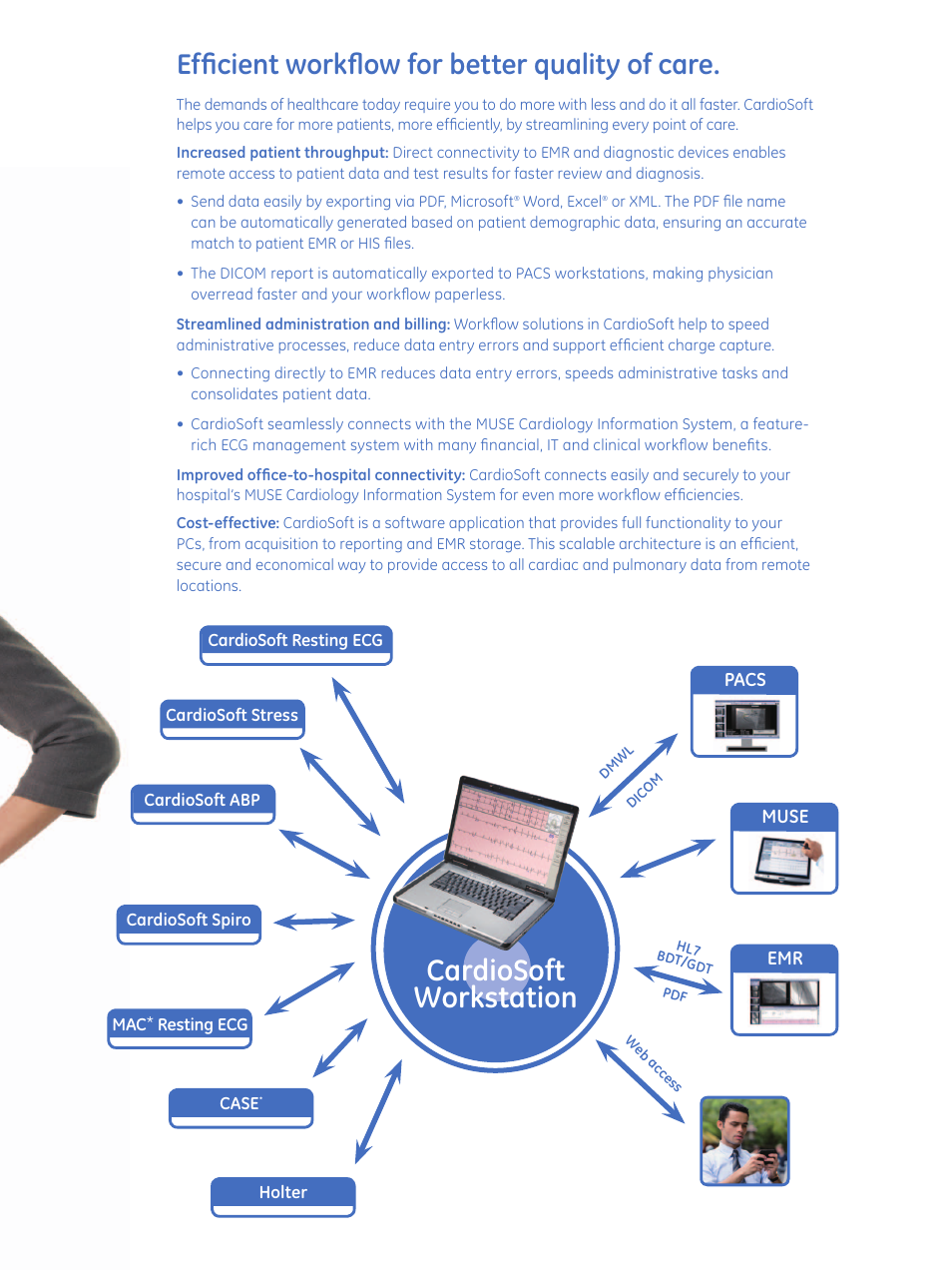 Cardiosoft workstation, Efficient workflow for better quality of care | GE Healthcare CardioSoft User Manual | Page 5 / 8