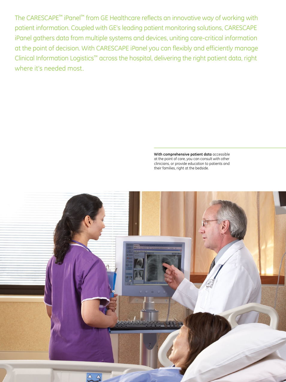 The carescape, Ipanel | GE Healthcare CARESCAPE iPanel User Manual | Page 3 / 8