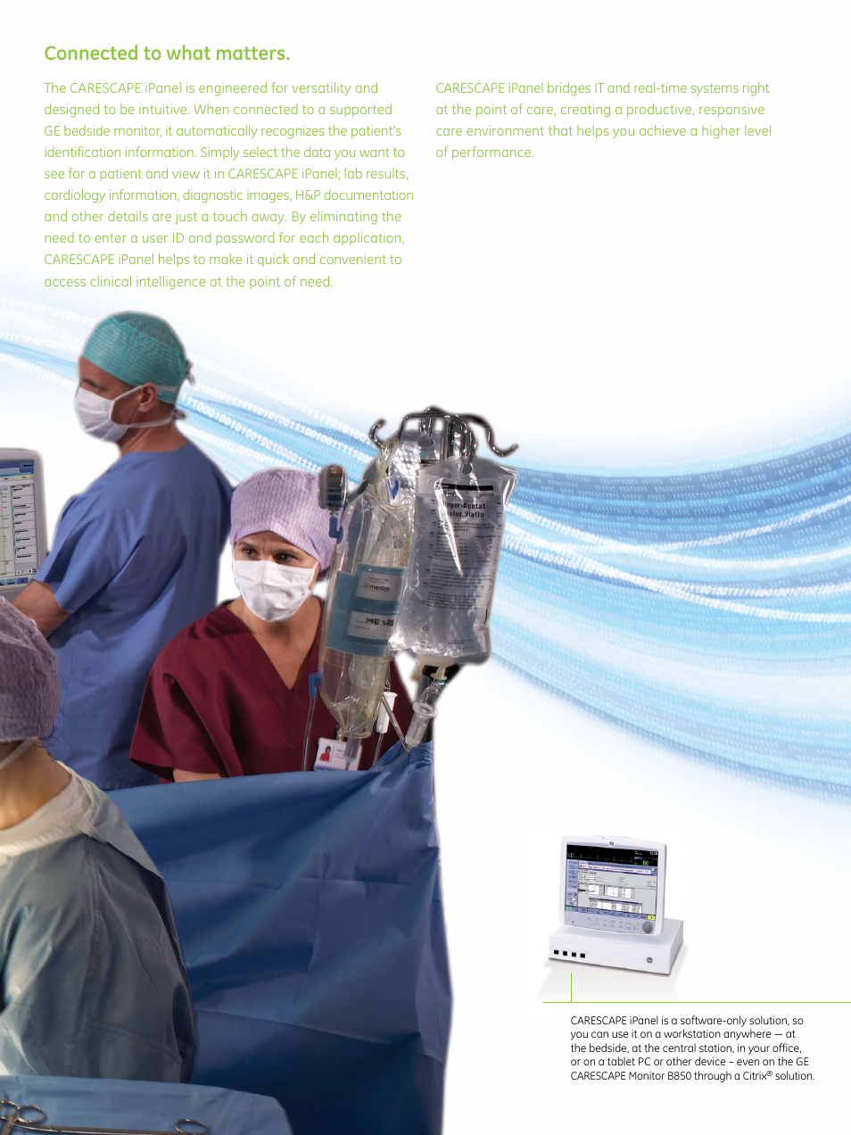 Connected to what matters | GE Healthcare CARESCAPE iPanel User Manual | Page 5 / 8