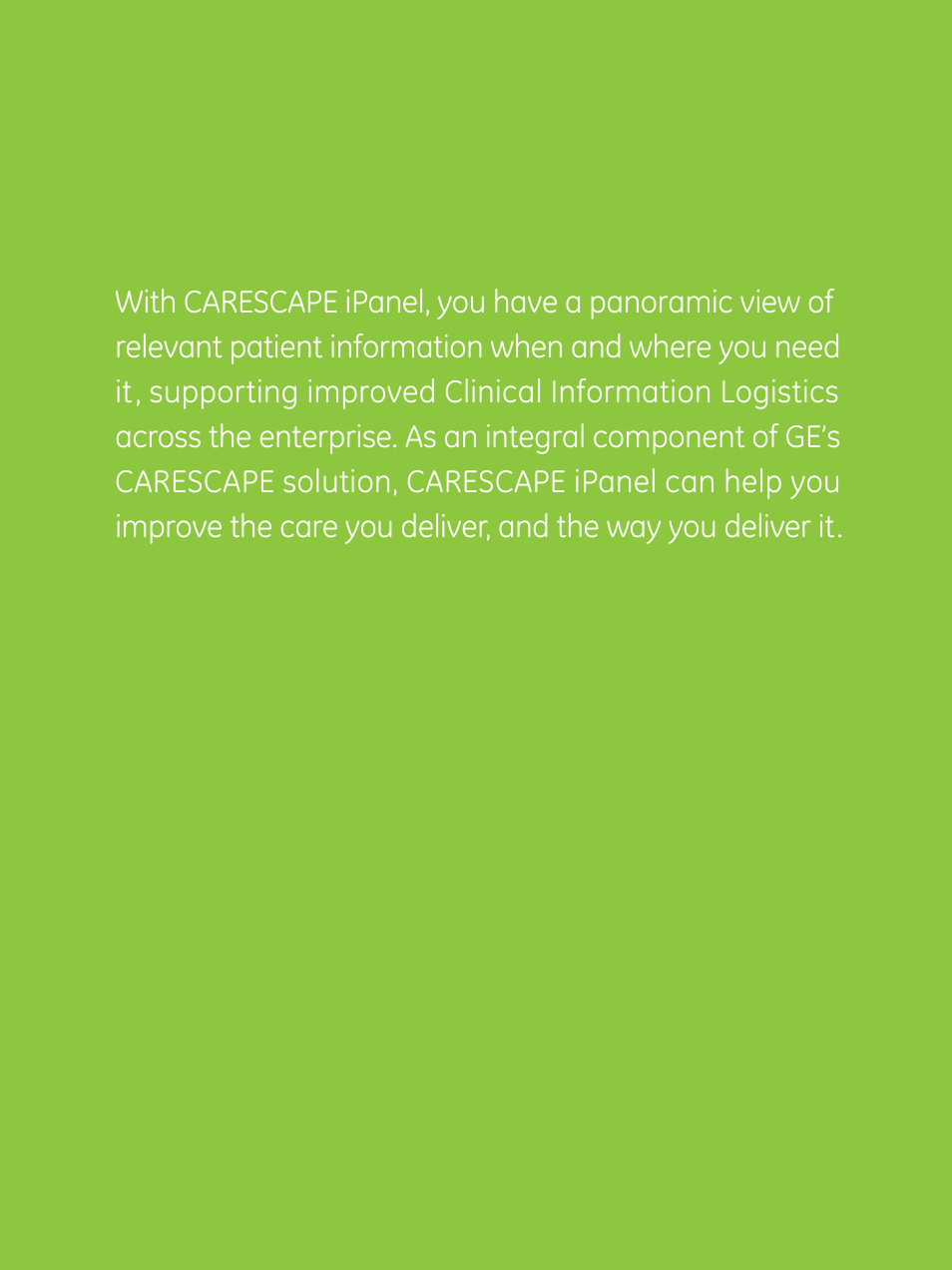GE Healthcare CARESCAPE iPanel User Manual | Page 7 / 8