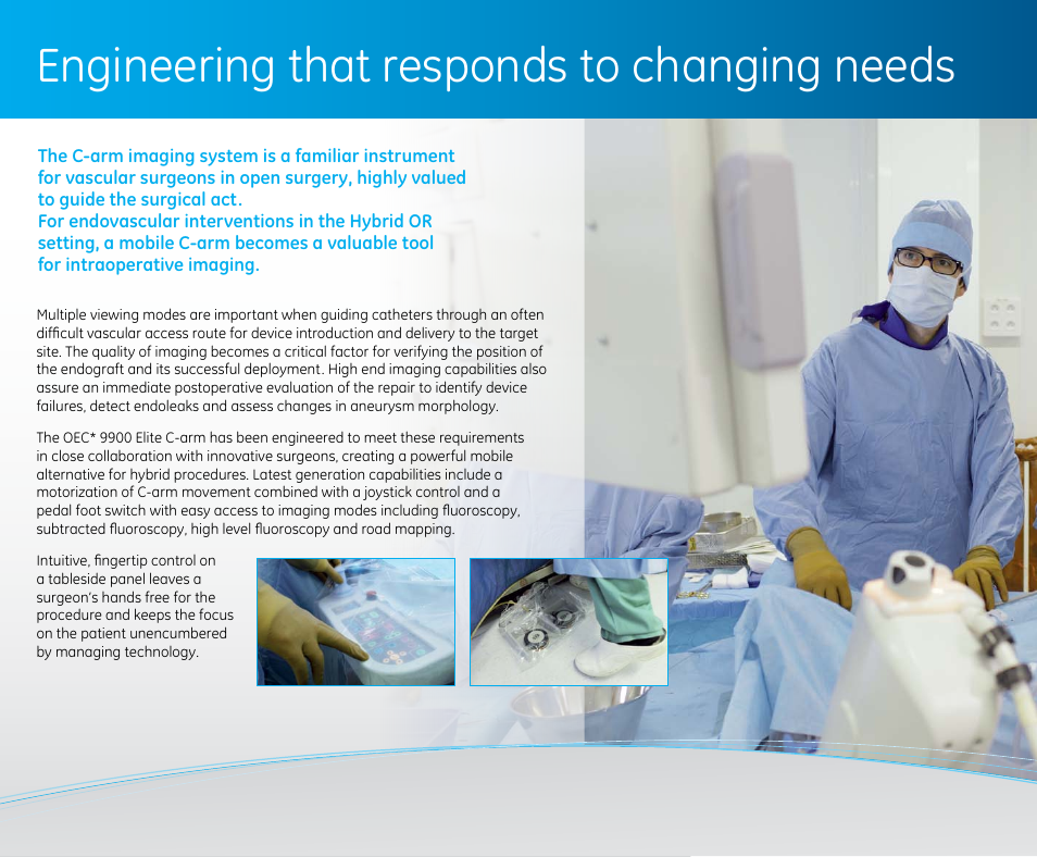 Engineering that responds to changing needs | GE Healthcare Moving beyond EVAR User Manual | Page 5 / 8