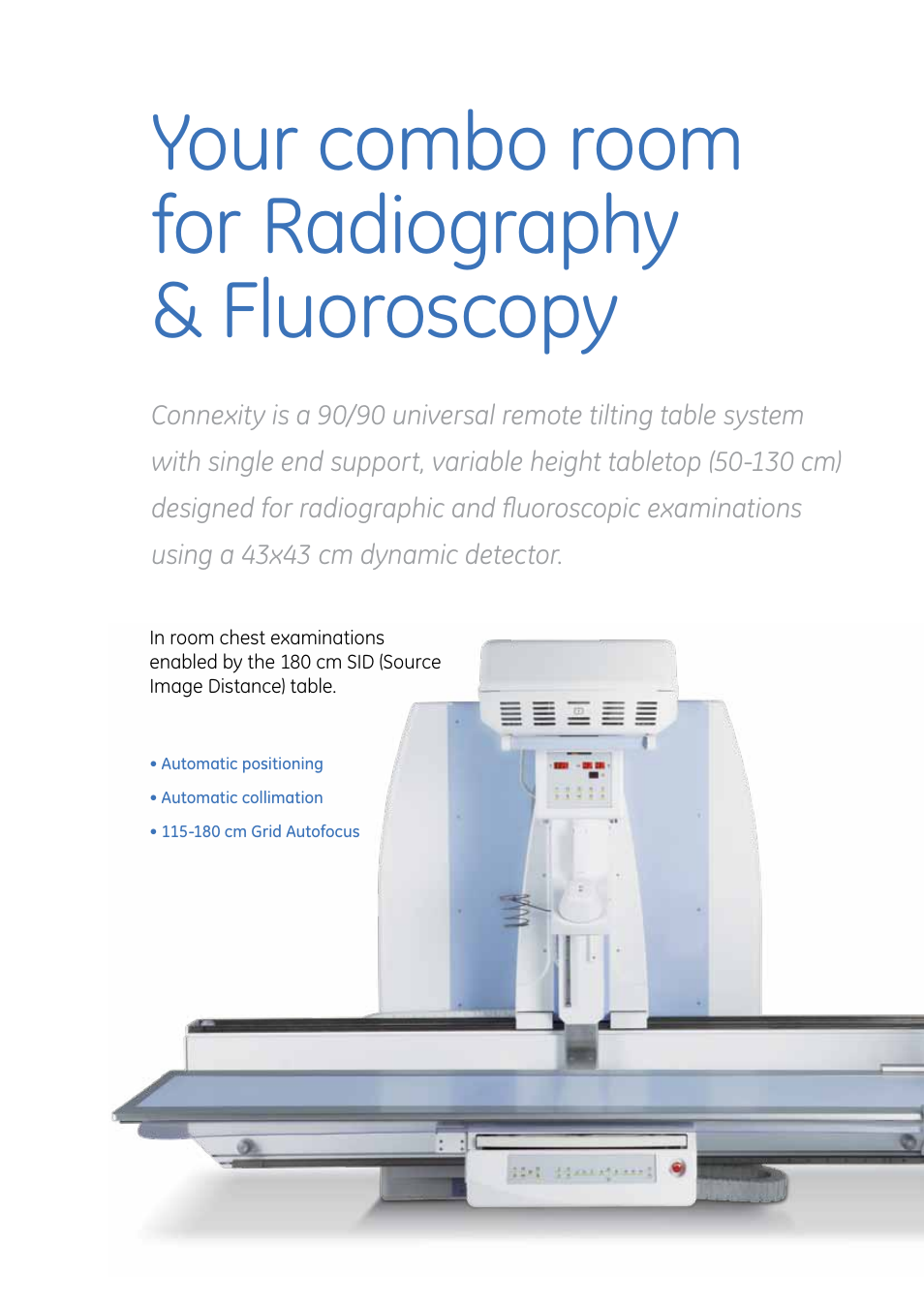 Your combo room for radiography & fluoroscopy | GE Healthcare Connexity User Manual | Page 2 / 6