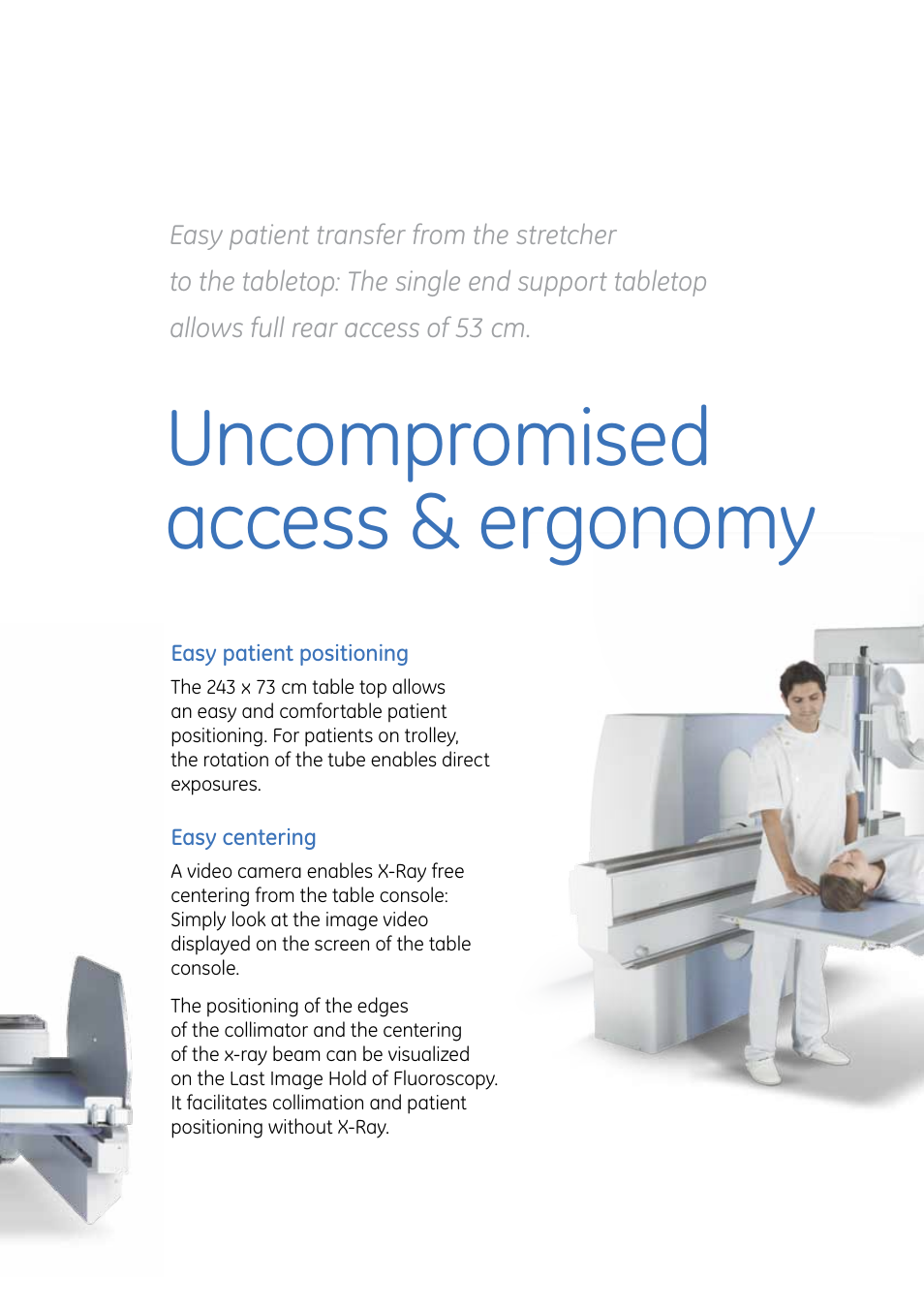 Uncompromised access & ergonomy | GE Healthcare Connexity User Manual | Page 4 / 6