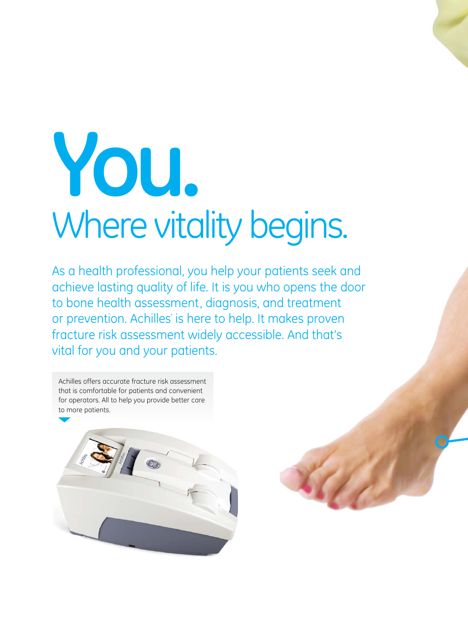 Where vitality begins | GE Healthcare Achilles User Manual | Page 2 / 8