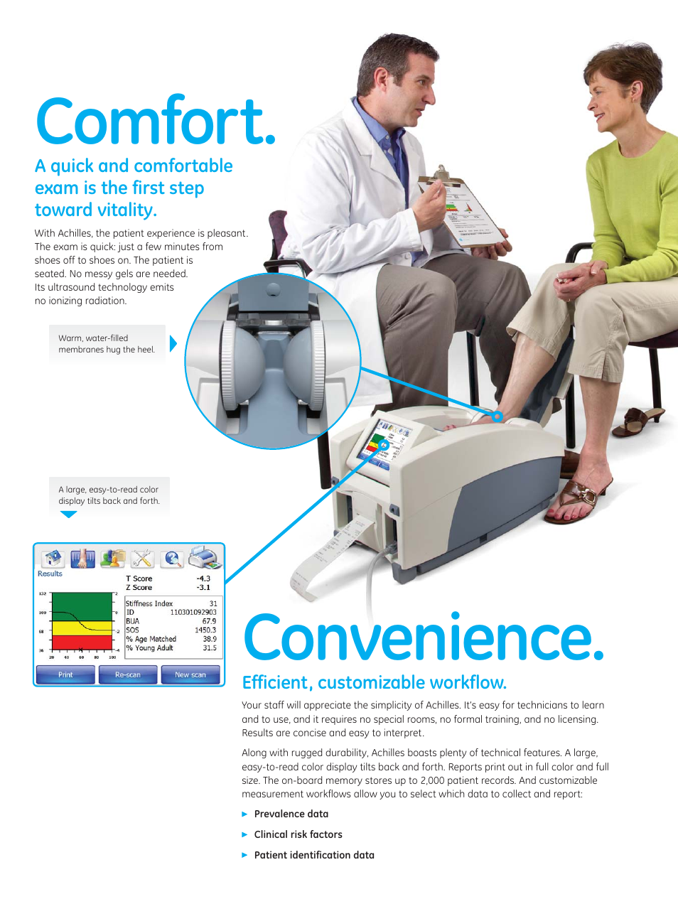 Comfort, Convenience | GE Healthcare Achilles User Manual | Page 6 / 8