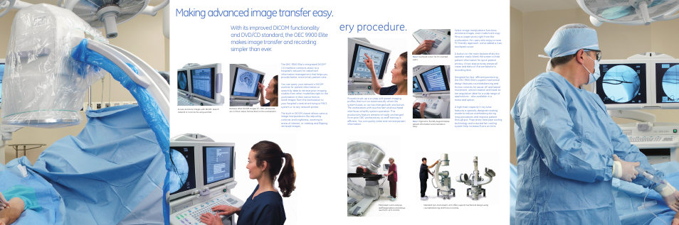 Streamline every procedure, Making advanced image transfer easy | GE Healthcare OEC 9900 Elite User Manual | Page 11 / 14