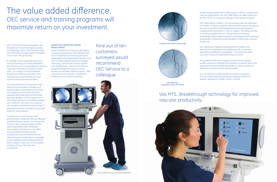 The value added difference | GE Healthcare OEC 9900 Elite User Manual | Page 13 / 14