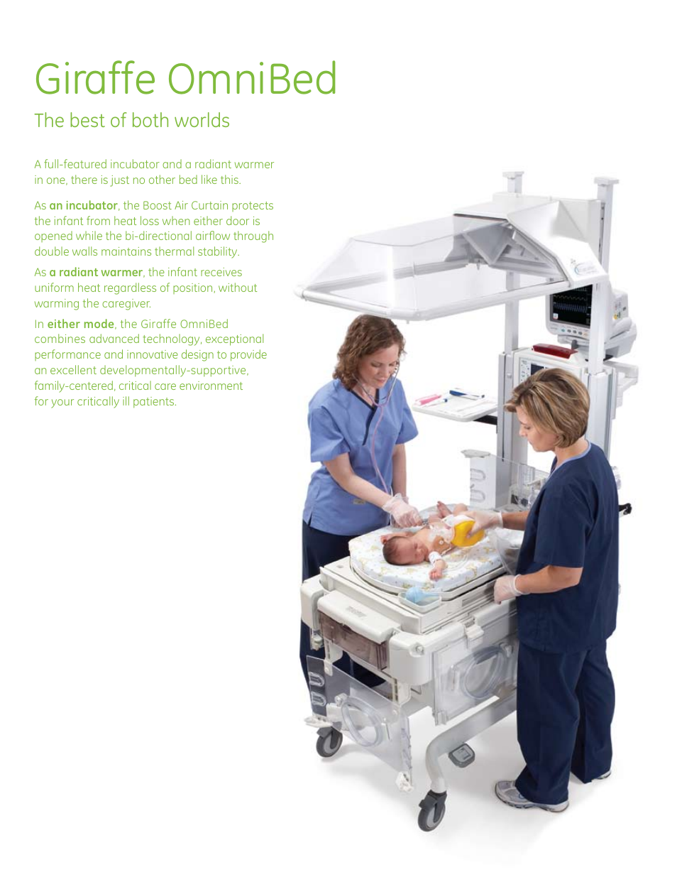 Giraffe omnibed | GE Healthcare Giraffe Family User Manual | Page 4 / 12