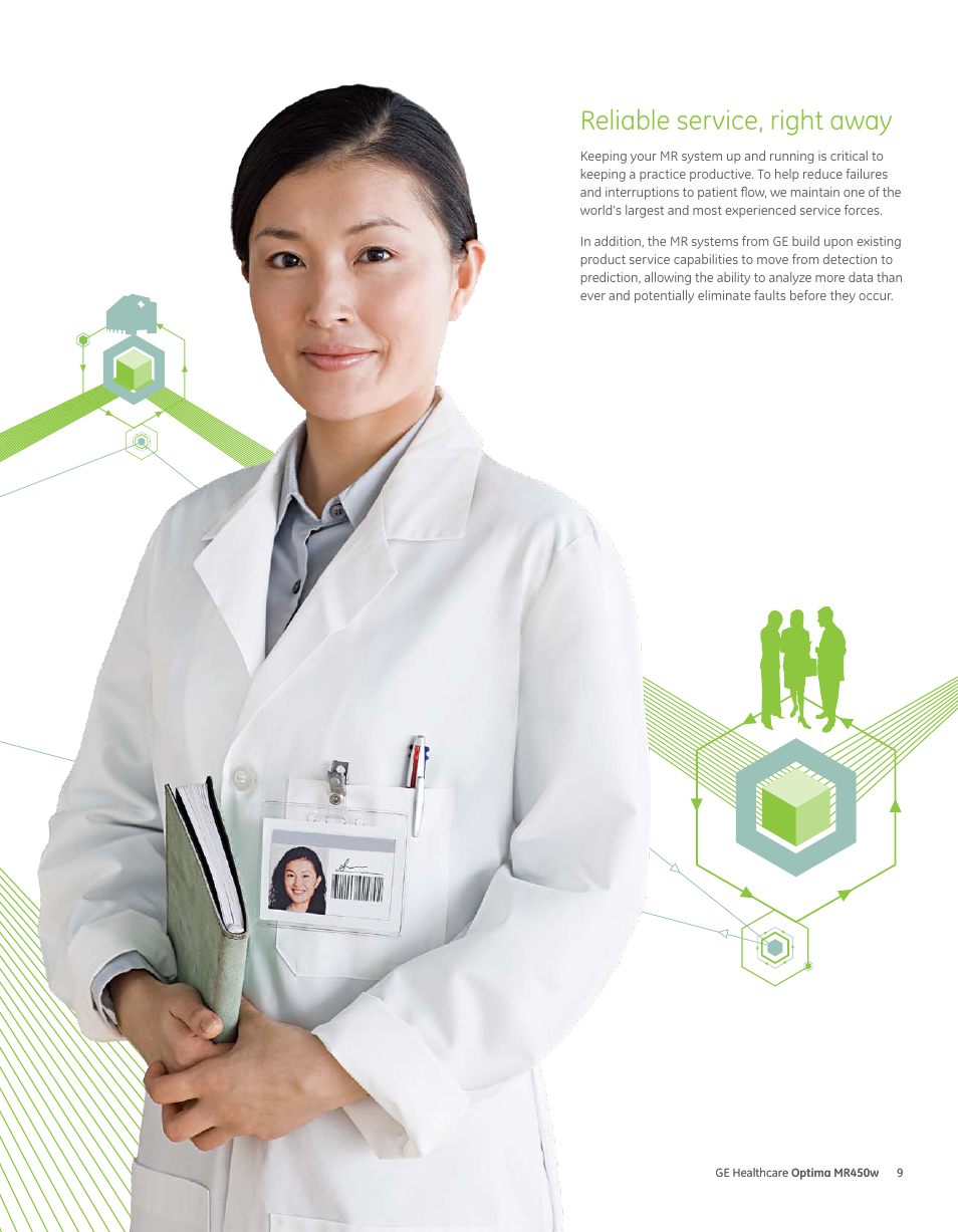 Reliable service, right away | GE Healthcare Optima MR450w User Manual | Page 11 / 24