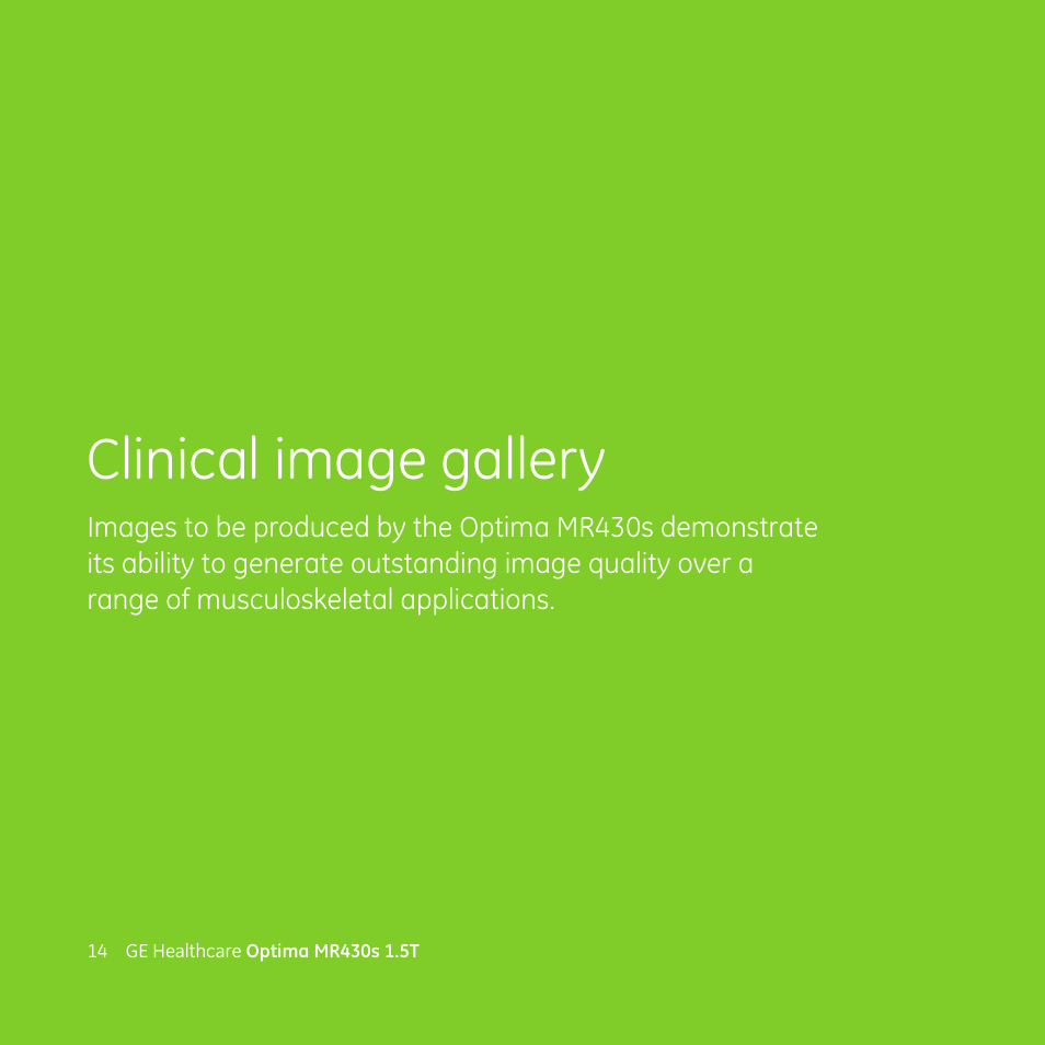 Clinical image gallery | GE Healthcare Optima MR430s 1.5T User Manual | Page 16 / 32