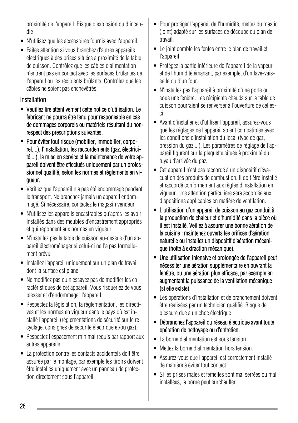 Zanussi ZGL 643 ITX User Manual | Page 26 / 52