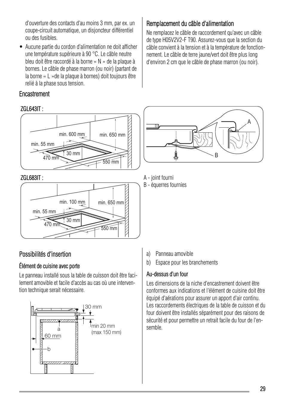 Zanussi ZGL 643 ITX User Manual | Page 29 / 52