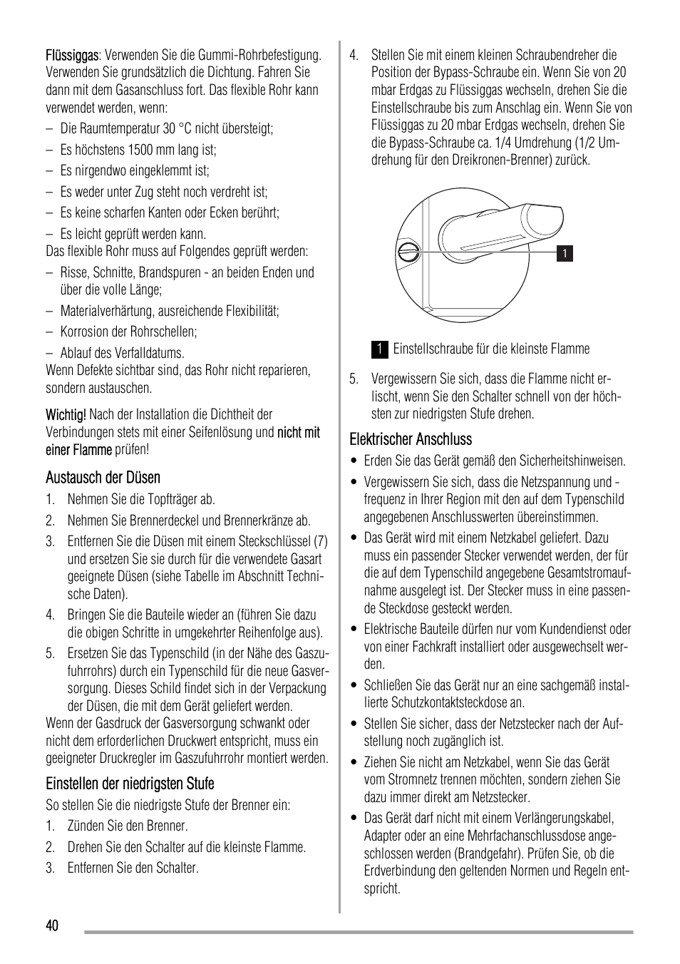 Zanussi ZGL 643 ITX User Manual | Page 40 / 52