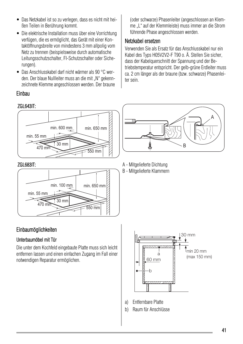Zanussi ZGL 643 ITX User Manual | Page 41 / 52