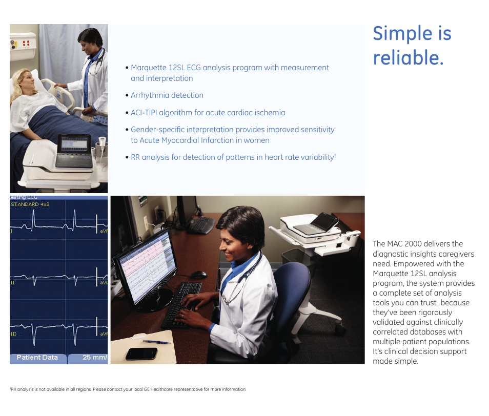 Simple is reliable | GE Healthcare MAC 2000 User Manual | Page 5 / 8