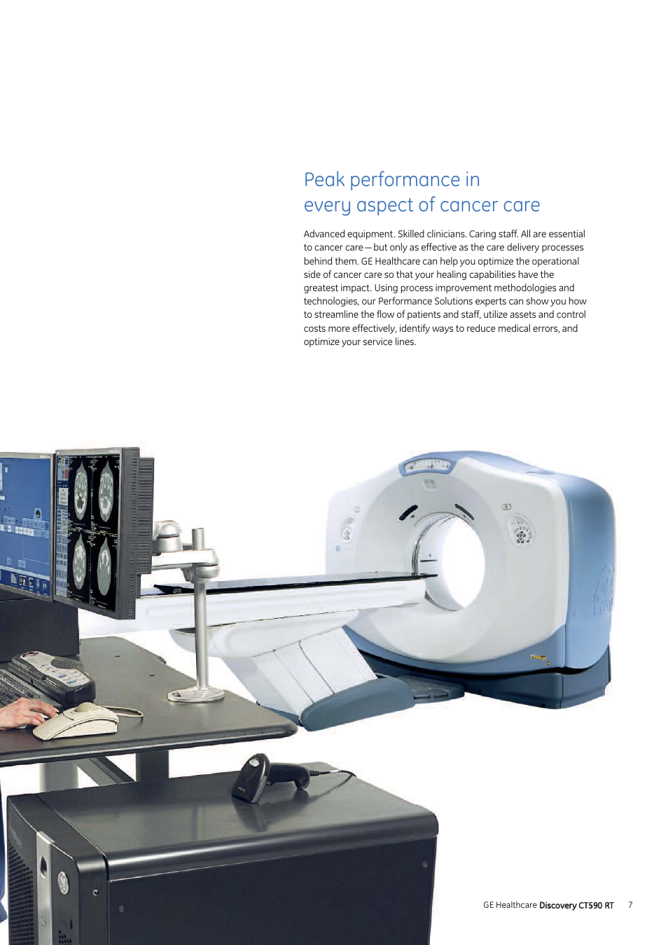 Peak performance in every aspect of cancer care | GE Healthcare Discovery CT590 RT User Manual | Page 9 / 12