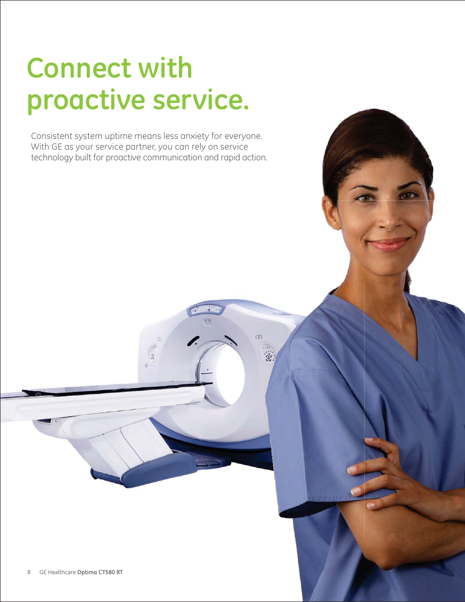 Connect with proactive service | GE Healthcare Optima CT580 RT User Manual | Page 8 / 12