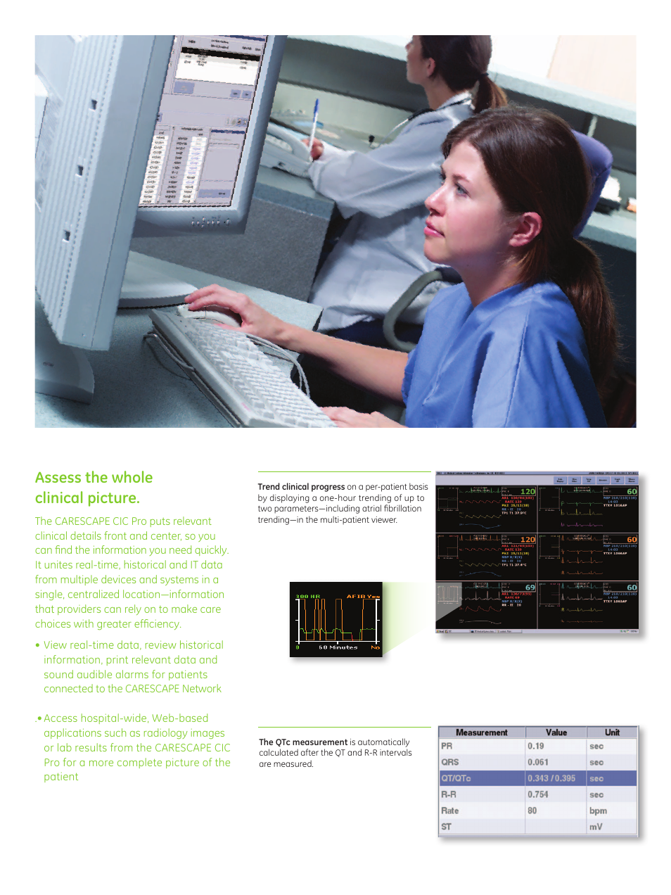 Assess the whole clinical picture | GE Healthcare CARESCAPE CIC Pro User Manual | Page 5 / 12