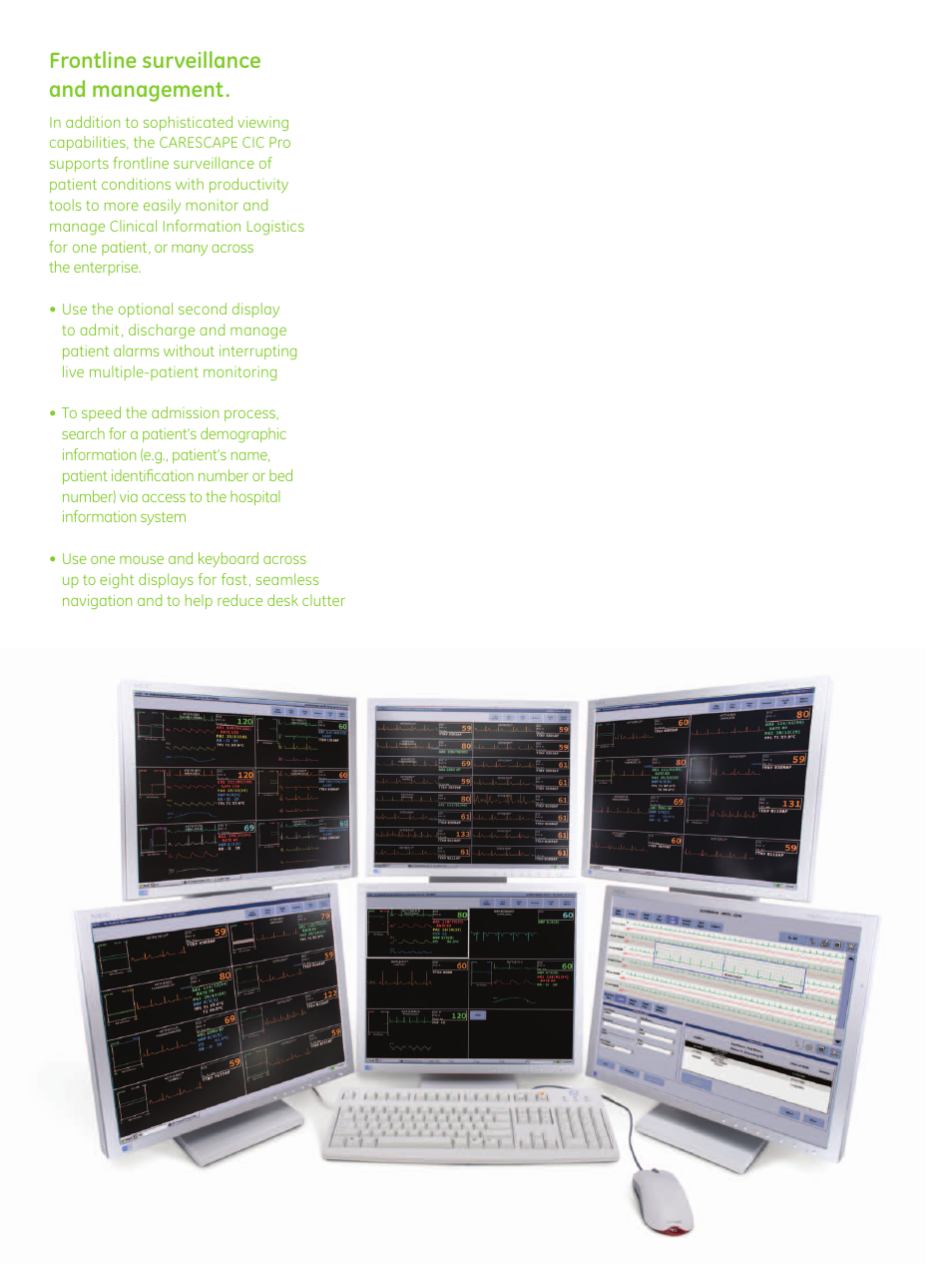 Frontline surveillance and management | GE Healthcare CARESCAPE CIC Pro User Manual | Page 7 / 12
