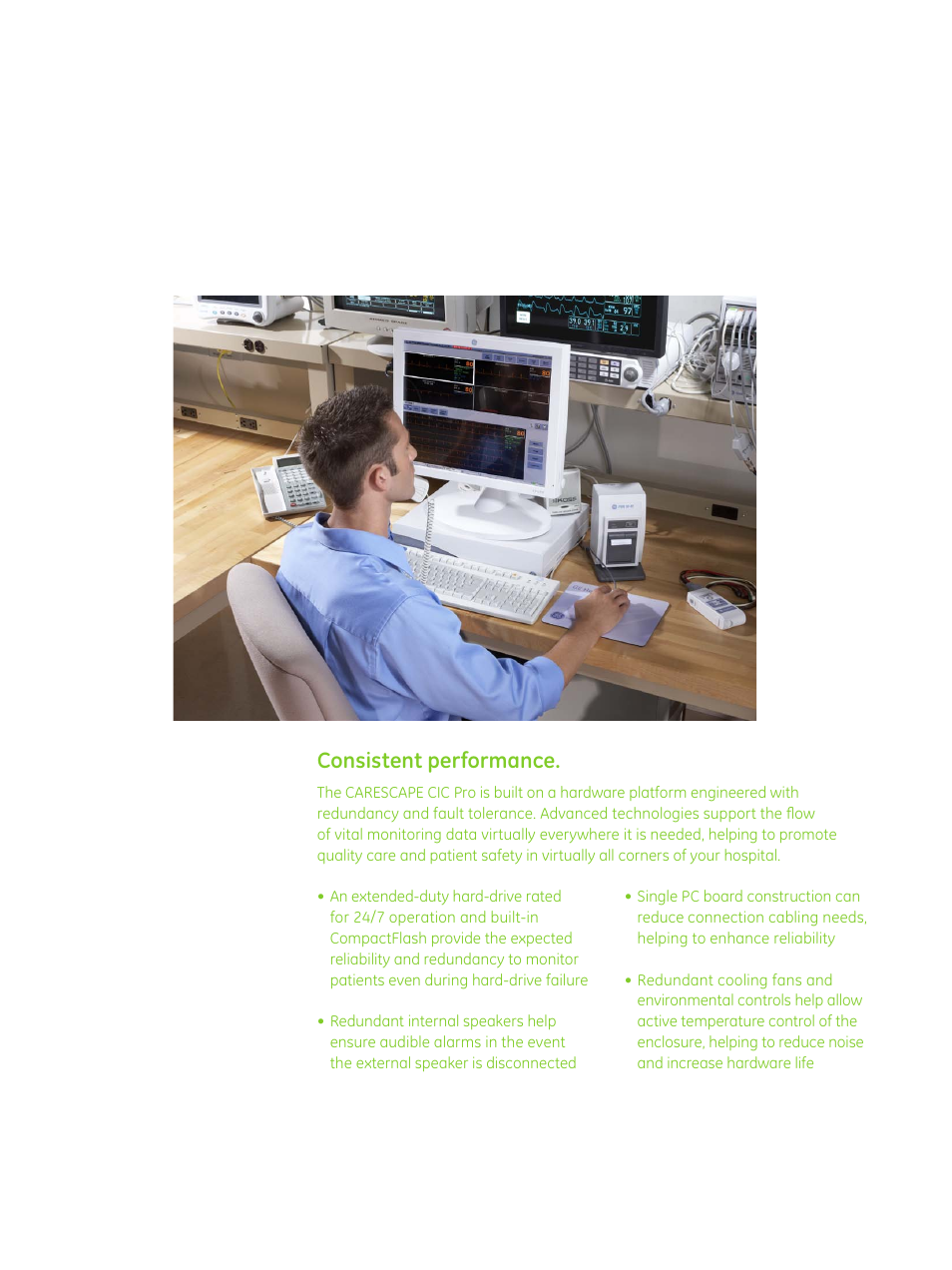 Consistent performance | GE Healthcare CARESCAPE CIC Pro User Manual | Page 8 / 12