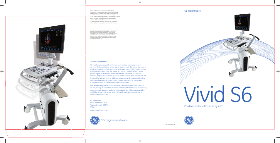 Vivid s6 | GE Healthcare Vivid S6 Cardiovascular ultrasound system Brochure User Manual | Page 12 / 12