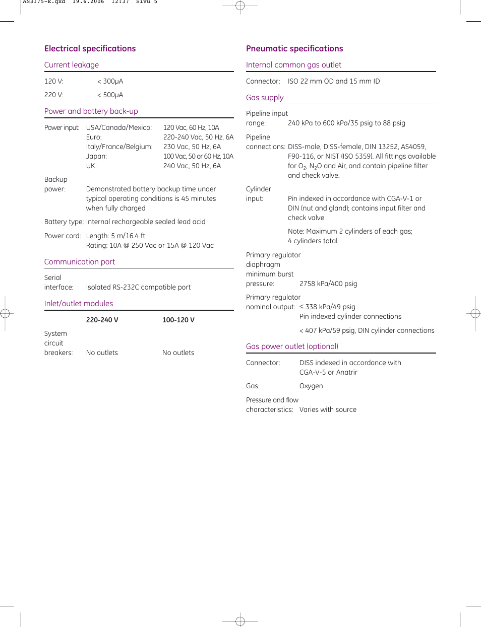 GE Healthcare Aestiva_5 MRI anesthesia machine User Manual | Page 5 / 8