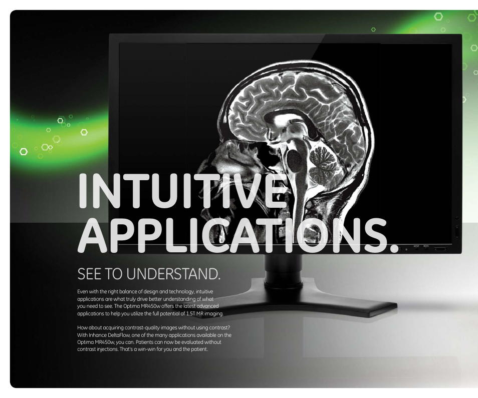 Intuitive applications | GE Healthcare Optima MR450w 1.5T User Manual | Page 10 / 20