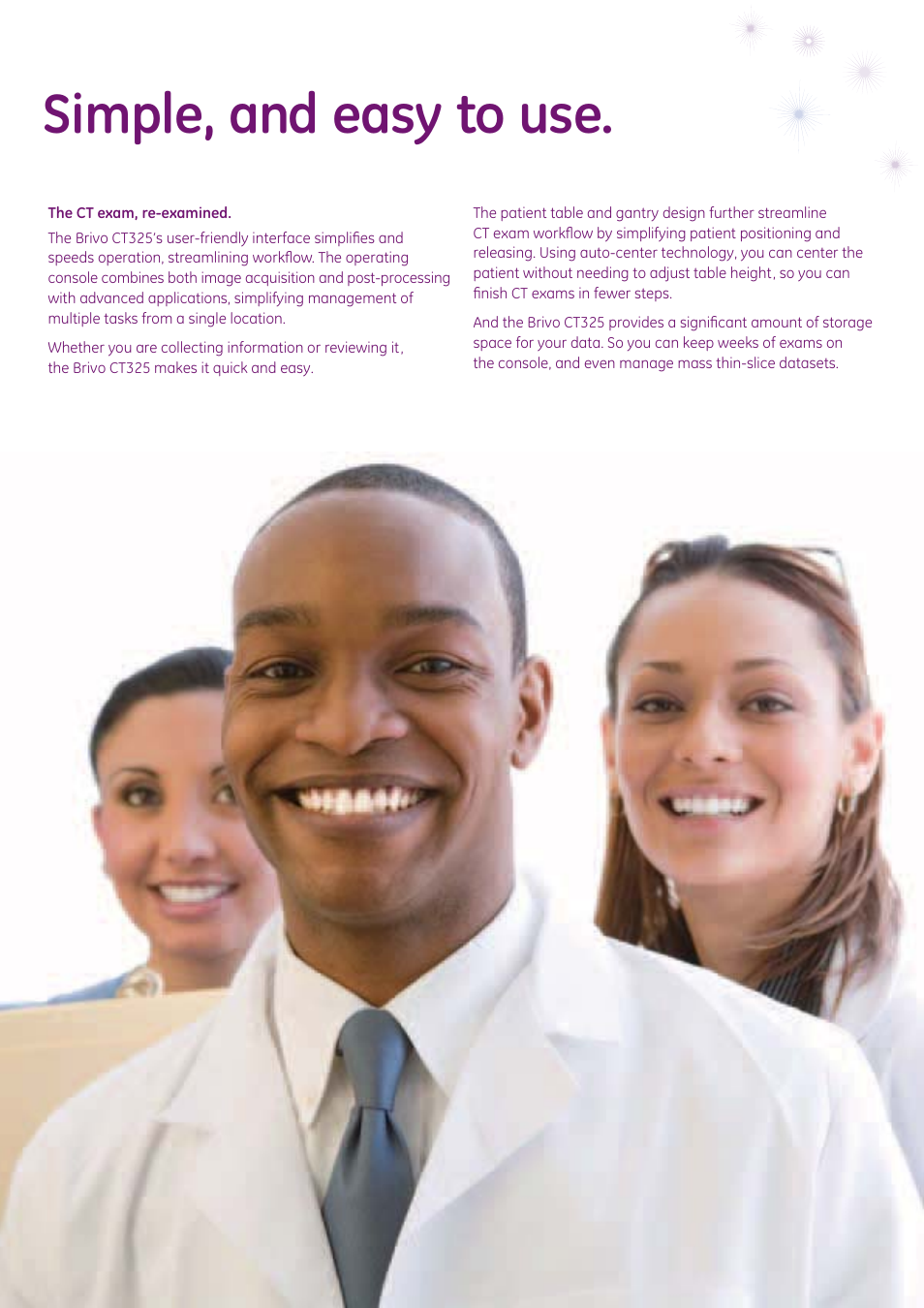Simple, and easy to use | GE Healthcare Brivo CT325 User Manual | Page 10 / 12
