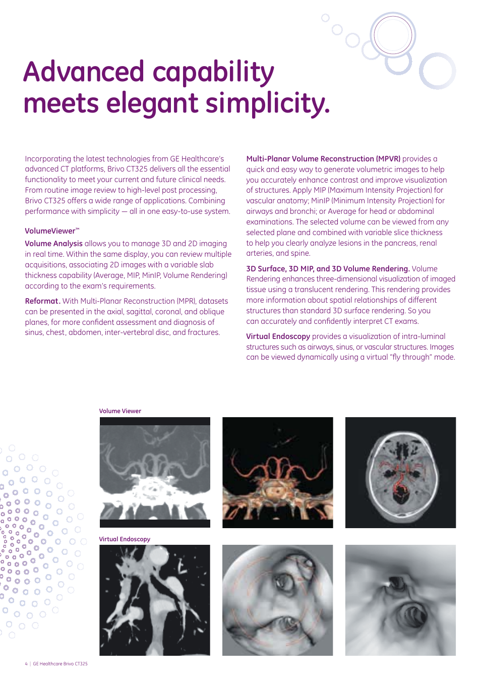 Advanced capability meets elegant simplicity | GE Healthcare Brivo CT325 User Manual | Page 4 / 12
