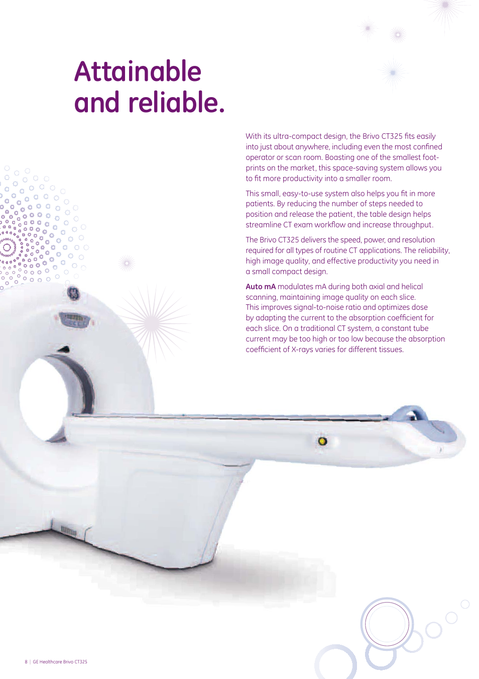 Attainable and reliable | GE Healthcare Brivo CT325 User Manual | Page 8 / 12