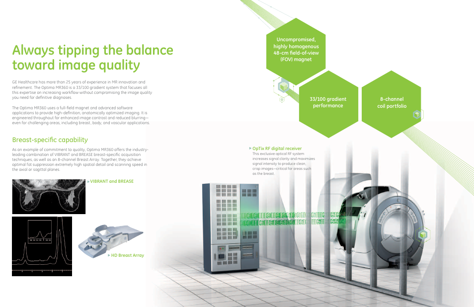 Always tipping the balance toward image quality | GE Healthcare Optima MR360 1.5T User Manual | Page 4 / 9