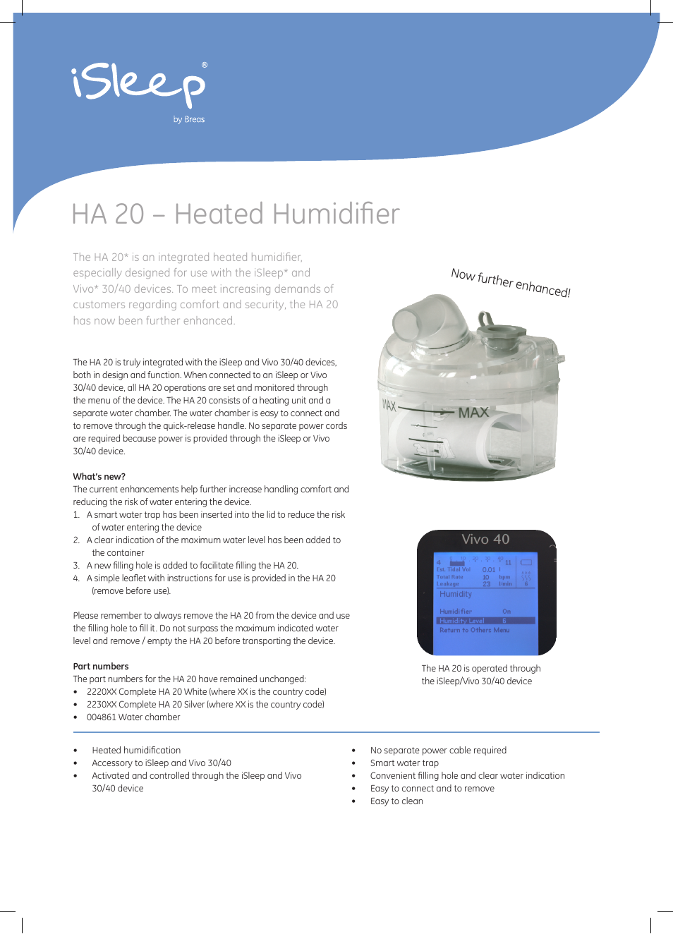 GE Healthcare HA 20 iSleep version User Manual | 2 pages