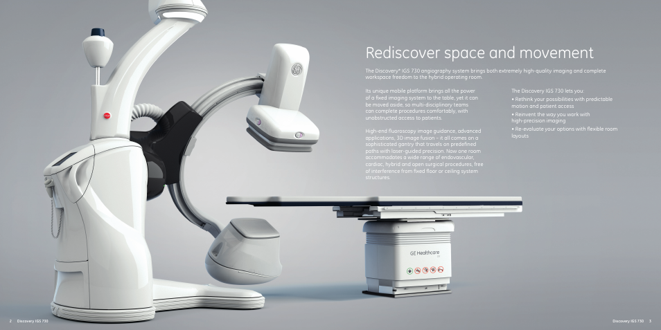 Rediscover space and movement | GE Healthcare Discovery IGS 730 User Manual | Page 2 / 9