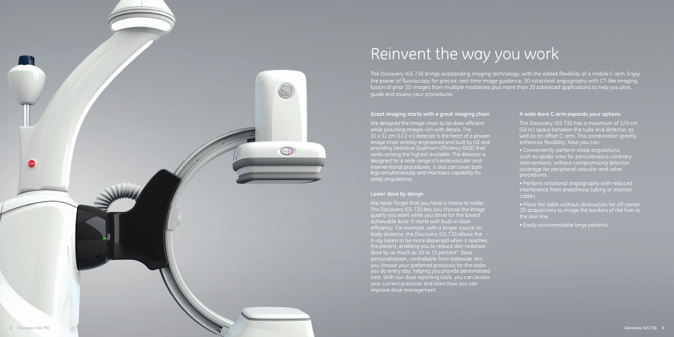 Reinvent the way you work | GE Healthcare Discovery IGS 730 User Manual | Page 5 / 9