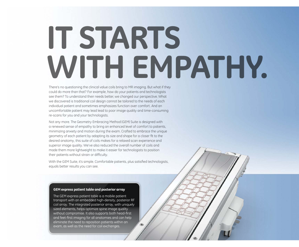 It starts with empathy | GE Healthcare GEM Suite User Manual | Page 2 / 14